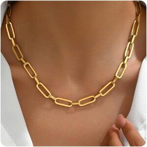 🆕 Women Gold Toggle Bar Clasp Chain Necklace Dainty Choker Stainless Jewelry